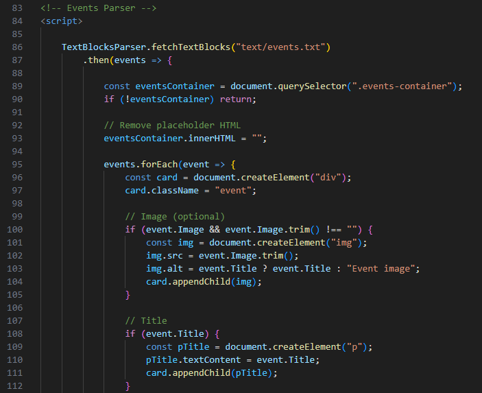 A screenshot of computer code